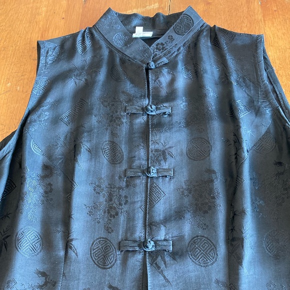 Vintage Vietnamese Black Silk Sleeveless Dress - Picture 10 of 14